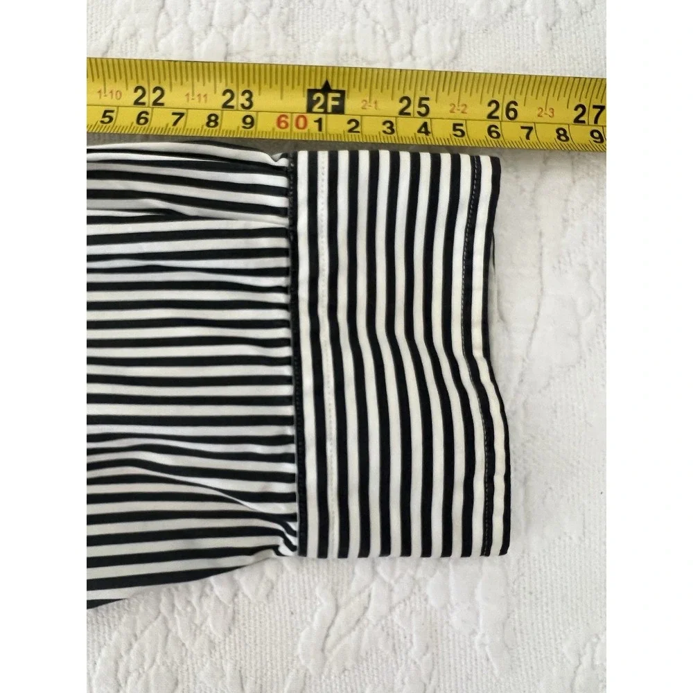 Vintage Ralph Lauren Classic Fit Shirt Mens 16.5 L Black White Stripe Red Pony